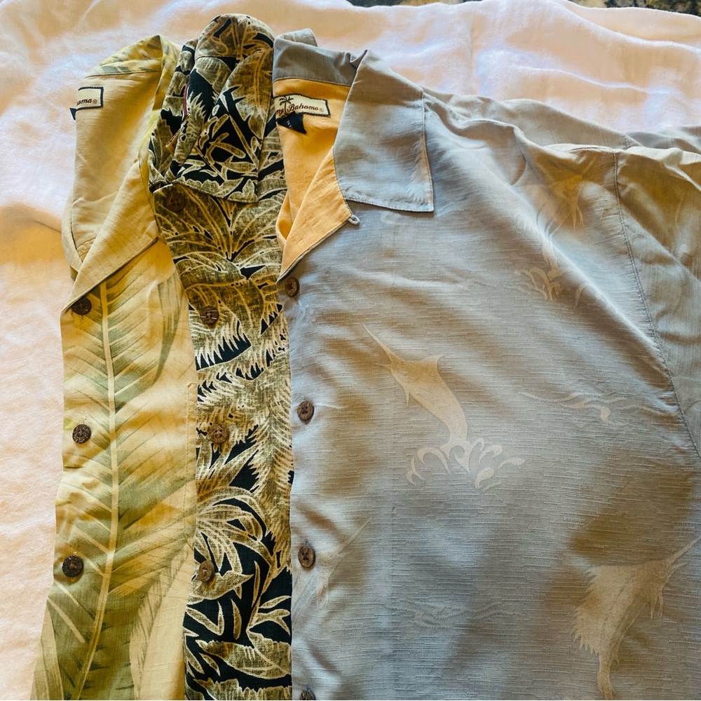 Three Tommy Bahama Silk shirts large #4